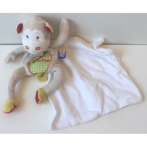 Doudou Mouchoir Singe Sucre D'orge Collection Cajou 20 Cm
