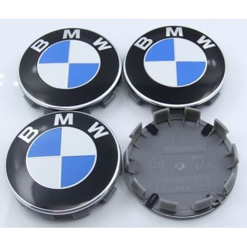 Lot De 4 Caches Moyeux De Jante- Centres De Roues - Cabochons - Bmw- 68mm - Bleu/Blanc