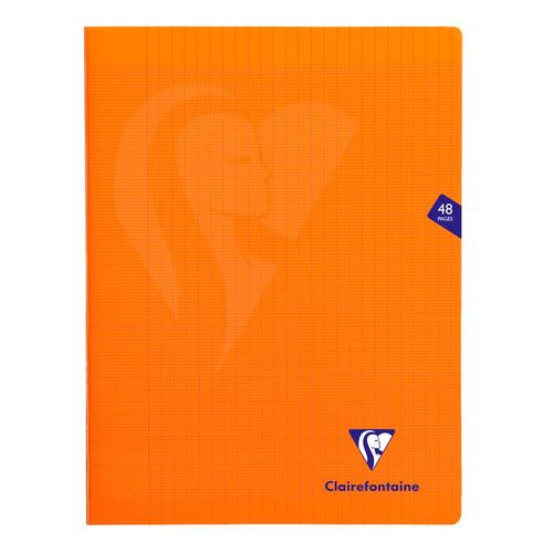 Clairefontaine Lot De 5 Cahiers Mimesys Piqué Polypro 24 X 32 Cm 48 Pages 90g Séyès Orange