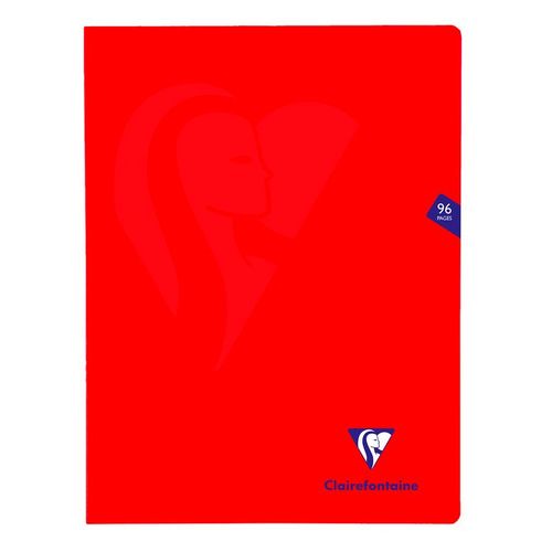 Clairefontaine Cahier Mimesys Piqué Polypro 24 X 32 Cm 96 Pages 90g Séyès Rouge