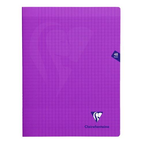 Clairefontaine Lot De 10 Cahiers Mimesys Piqué Polypro 24 X 32 Cm 48 Pages 90g Séyès Violet