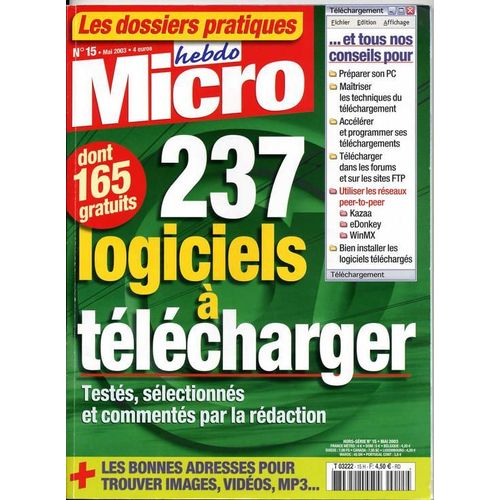 Micro Hebdo Hors-Série  N° 15 : 237 Logiciels À Télécharger
