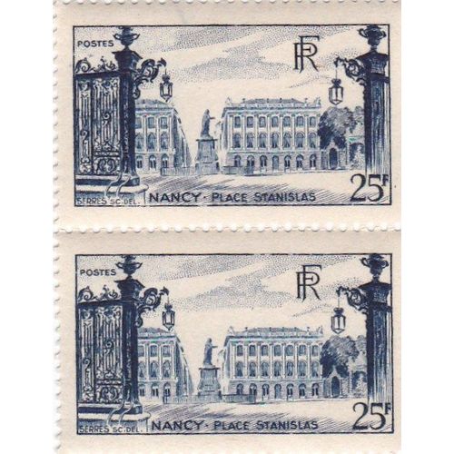 2 Timbres Neufs Non Oblitérés Nancy  Place Stanislas (25f)
