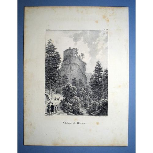 Lithographie Du Château De Bilstein, Par Jacques Rothmuller - 1839
