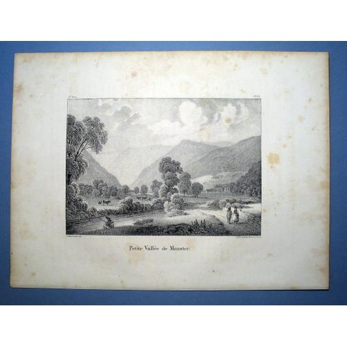 Lithographie De La Vallée De Munster, Par Jacques Rothmuller, Publiée À Colmar En 1839 