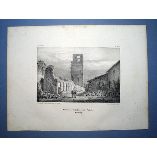 Lithographie Des Ruines De L¿Abbaye De Pairis, Par Jacques Rothmuller, Publiée À Colmar En 1839
