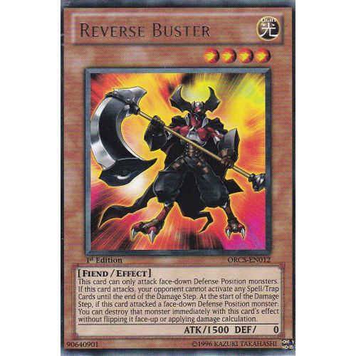 Carte Yu-Gi-Oh - Reverse Buster ( Destructeur De Retournement ) - Orcs-En012 - Rare - 1st Edition - Order Of Chaos -