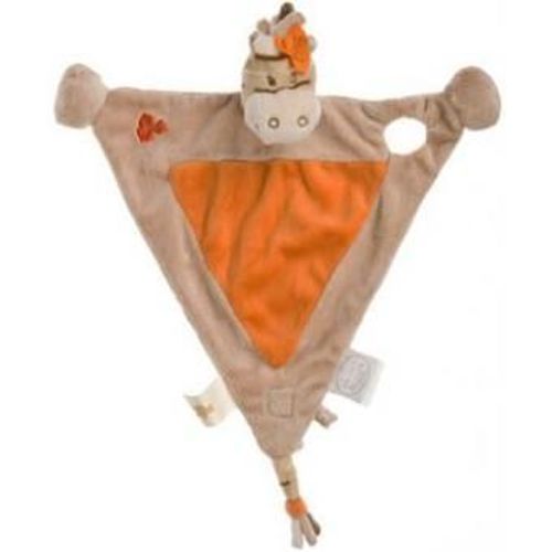 Doudou Zèbre Zamba Plat Triangle Marron Et Orange Noukie's