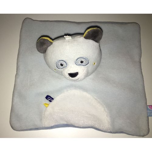 Doudou Panda Ours Bleu Ciel Gris Plat Sucre D'orge Numéro 1 Peluche Bébé Enfant Jouet Ourson 