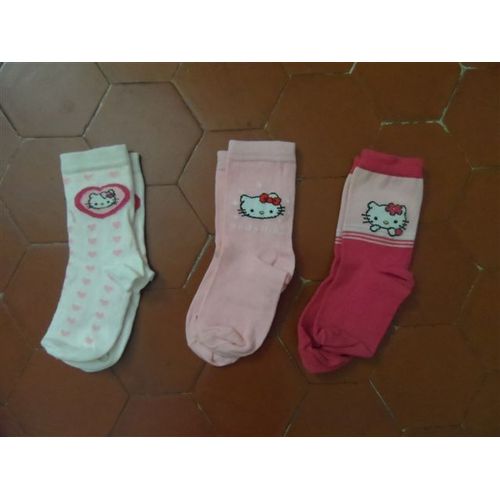3 Paires De Chaussettes Coton Hello Kitty