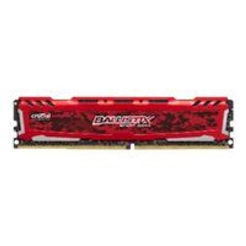 Ballistix Sport LT - DDR4 - module - 8 Go - DIMM 288 broches - 2400 MHz / PC4-19200 - CL16 - 1.2 V - mémoire sans tampon - non ECC - rouge