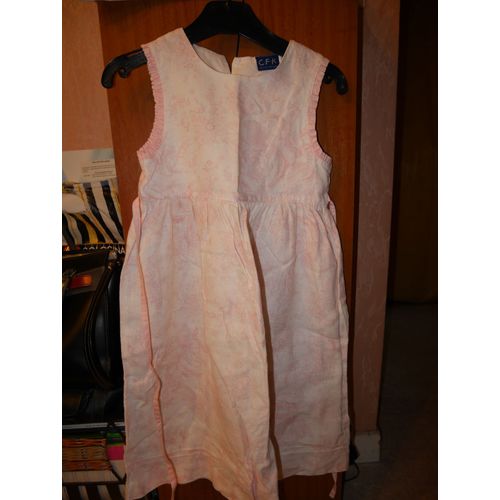 Robe Cfk Lin 6 Ans Imprime Rose & Blanc