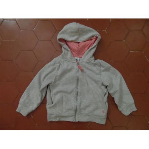 Veste À Capuche Molleton Gris Petit Bateau