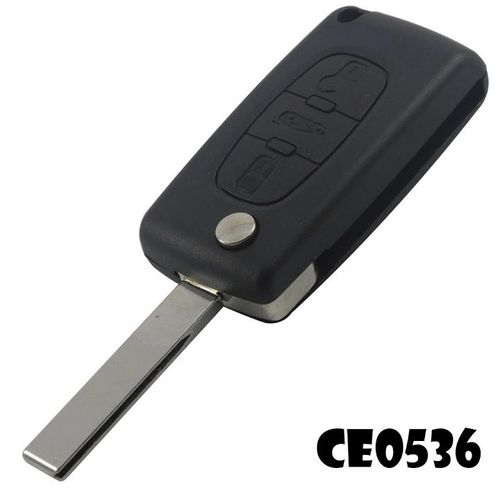 Cle Plip Pour Citroen 3 Boutons Coffre C4 Picasso Xsara Berlingo Saxo Modèle Ce0536 Lame Avec Rainure Coque Telecommande @Pro-Plip