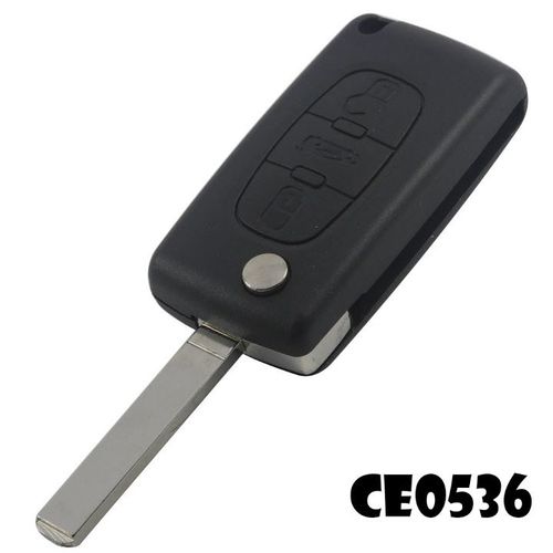 Cle Plip Pour Peugeot 3 Boutons Coffre 807 Partner Expert Ce0536 Lame Sans Rainure Coque Telecommande @Pro-Plip
