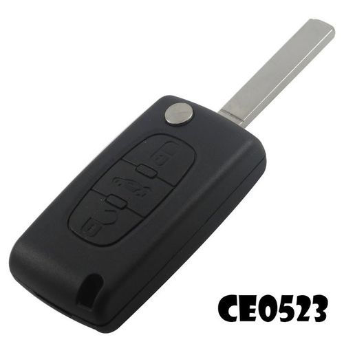 Cle Plip Pour Peugeot 3 Boutons Coffre 807 Partner Expert Ce0523 Lame Sans Rainure Coque Telecommande @Pro-Plip