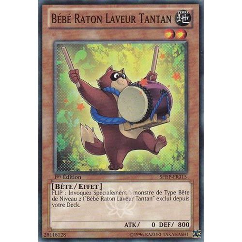 Carte Yu-Gi-Oh - Bébé Raton Laveur Tantan - Shsp-Fr015 Commune 1ère Edition