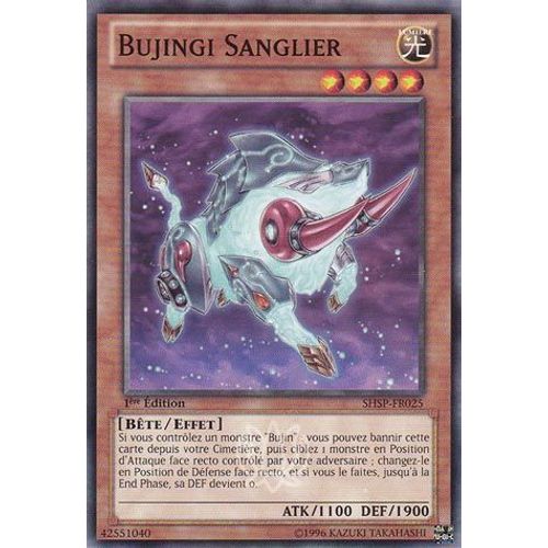 Carte Yu-Gi-Oh - Bujingi Sanglier - Shsp-Fr025 Commune 1ère Edition