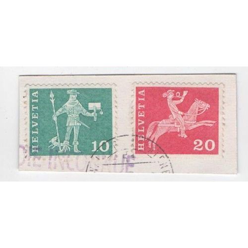 Timbre Timbres Suisse Helvetia Cavalier Cheval Medieval 
