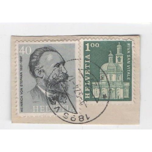Timbre Timbres Les Deux Personnages Et Monuments Riva San Vitale 