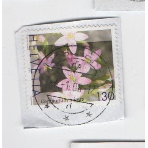 Timbre Suisse Helvetia Fleur 130 Oblitéré Centre 