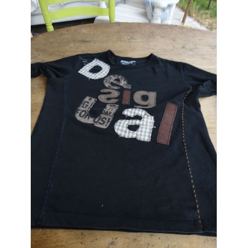 T-Shirt Desigual Happy Coton S Noir