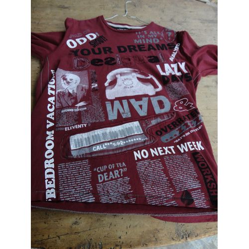 T-Shirt Desigual Coton M Bordeau