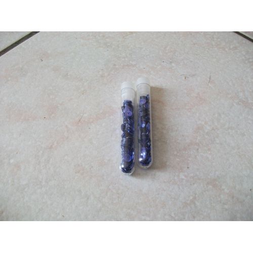 2 Tube De Perles Séquins Bonibés Bleu Foncé