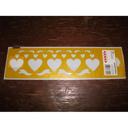 Pochoir Pvc " Rubans Et Coeurs "