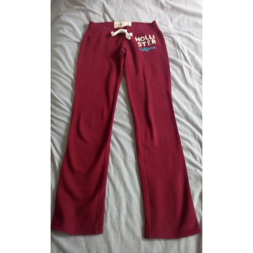 Jogging Hollister Fille Coton Taille Xs Ou 34 36 Rouge Bordeaux