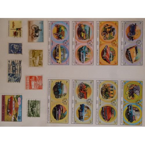 Collection 195 Timbres-Poste Et Aérienne Automobile-Monaco-San Marino-Cccp-Paraguay-Mali-Turkménistan-Cambodge-Guinée-Benin-Rdcongo-Viet Nam-Tchad-Hongrie-Yemen-U.S-Allemagn-Ddr-Yougo-Yemen-Oman-Fipex