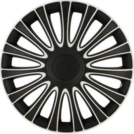 4 Enjoliveurs  Lemans 17p Noir + Argent