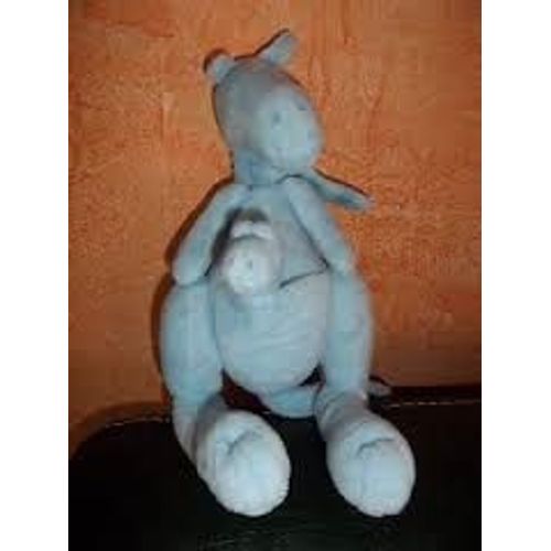 Doudou Kangourou Bleu Avec Son Bébé Sia