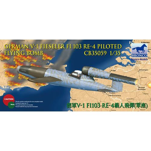 Bronco Models 1/35 V-1 Fi103 Re 4 Piloted Flying Bomb Cb35059-Bronco Models