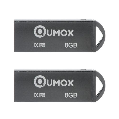 2x clé USB Pen Drive QUMOX 8Go USB 2.0 Flash Stick Black