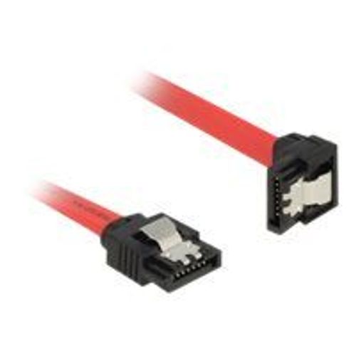 Delock - Câble SATA - Serial ATA 150/300/600 - SATA (M) pour SATA (M) - 70 cm - connecteur à 90°, verrouillé - rouge