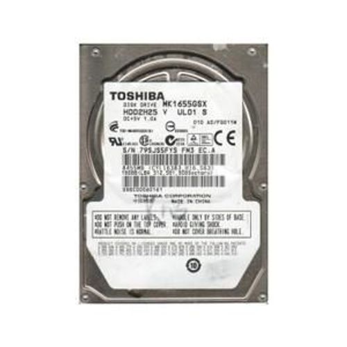 Toshiba MK1655GSX - Disque dur - 160 Go - interne - 2.5" - SATA 3Gb/s - 5400 tours/min - mémoire tampon : 8 Mo