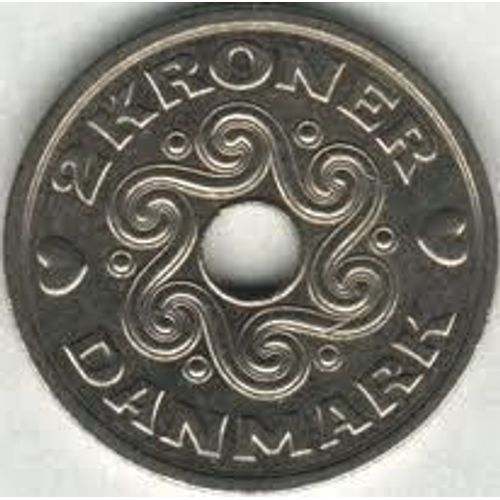 Danemark - 2 Kroner Argenté  - 1992