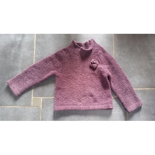 Pull Lisa Rose 6 Ans Violet À Paillettes Col Montant