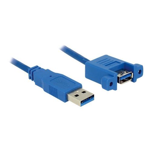 Delock Panel-mount - Câble USB - USB type A (F) pour USB type A (M) - USB 3.0 - 1 m