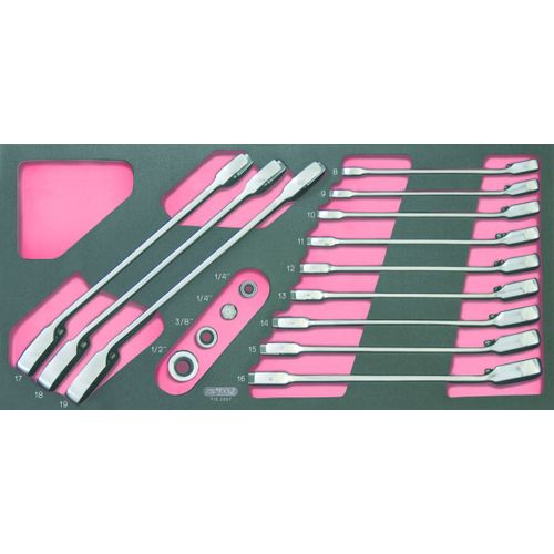 Module de clés mixtes à cliquet réversible GEARplus® avec adaptateurs, 16 pièces KS TOOLS 713.2027