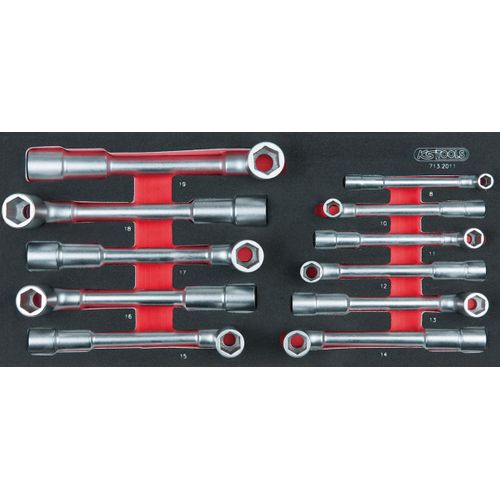 Module de clés à pipe débouchées - 6 pans, 11 pièces KS TOOLS 713.2011