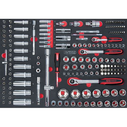 Module de douilles et accessoires 1/4" - 3/8" - 1/2", 175 pièces KS TOOLS 711.1011