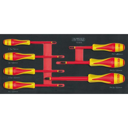 Module de tournevis isolés 1000V ULTIMATE® Fente - PHILLIPS®, 7 pièces KS TOOLS 713.6015