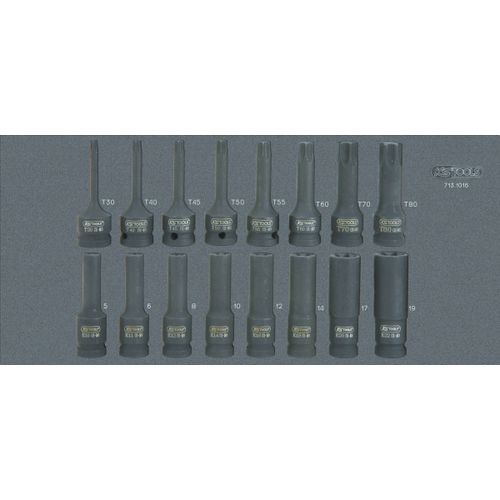 Module de douilles à chocs 1/2", 16 pièces KS TOOLS 713.1016