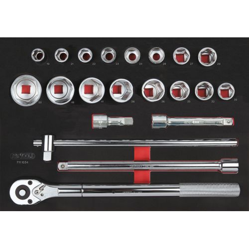 Module de douilles et accessoires 3/4", 21 pièces KS TOOLS 711.1034