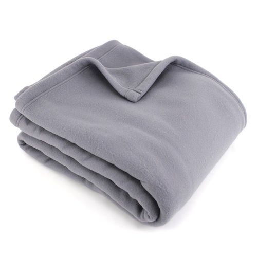 Couverture Polaire 240x260 Cm 100% Polyester 350 G/M2 Teddy Gris Acier