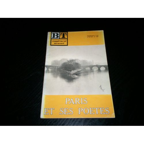 Supplement A Bibliotheque De Travail Sbt 413 Paris Et Ses Poetes
