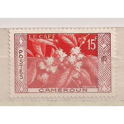 Cameroun- 1 Timbre Neuf- Le Café- Faciale 15f Rouge
