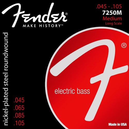 Fender 7250m Medium 45-105 Jeu 4 Cordes Pour Basse Électrique